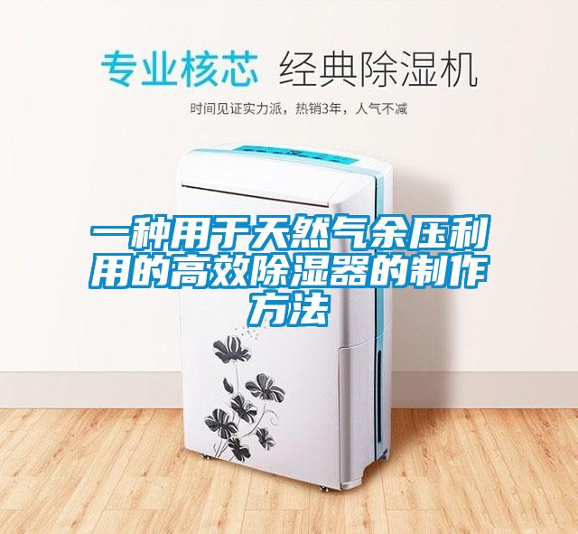 一種用于天然氣余壓利用的高效除濕器的制作方法