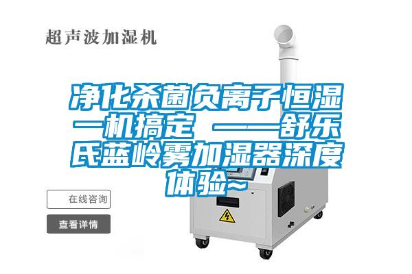 凈化殺菌負離子恒濕一機搞定 ——舒樂氏藍嶺霧加濕器深度體驗~